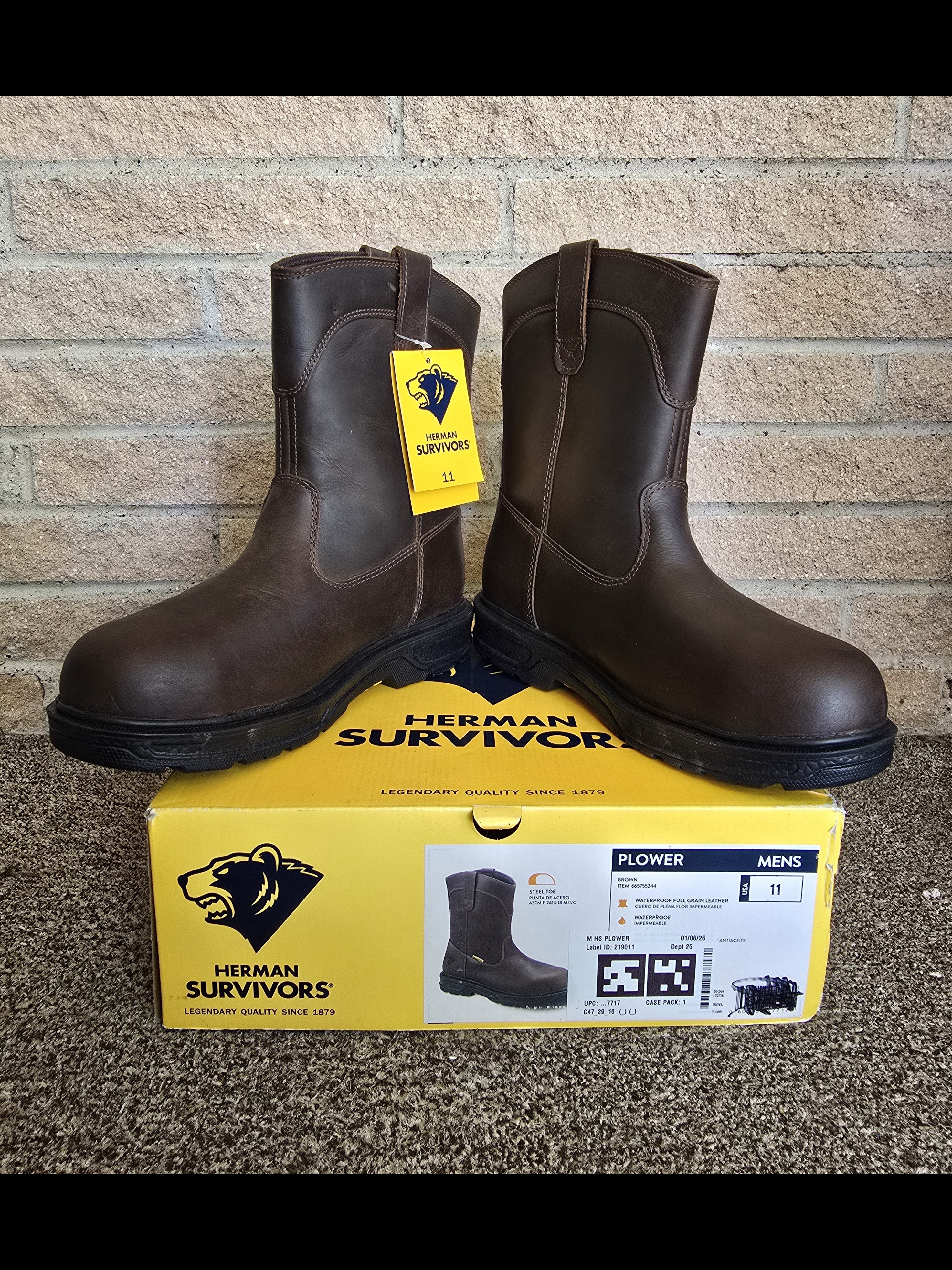 New Size 11 Work Boots Steel Toe Waterproof Cowboy Boots Herman Survivors Brand